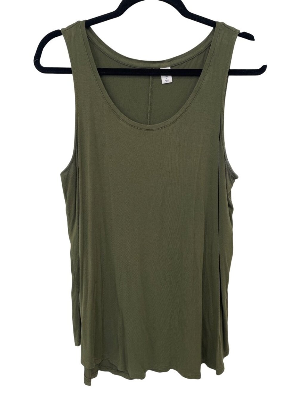 Old Navy Luxe Swing Tank Top Large Sleeveless Scoop Neck Olive Green Summer Wear